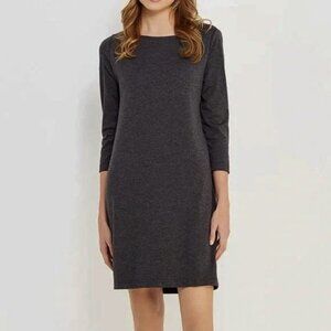 GAP Ponte Boatneck Shift Dress Charcoal Heather